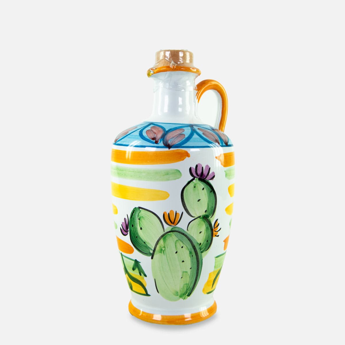 Monte Etna DOP - Sicilian Extra Virgin Olive Oil in Hand-Painted Ceramic Jar
