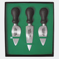 Set of three professional Parmigiano Reggiano cheese knives in a gift box