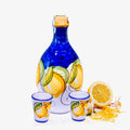 Lemon - Memoritaly Limoncello in Handmade Ceramic Jar with Two Glasses