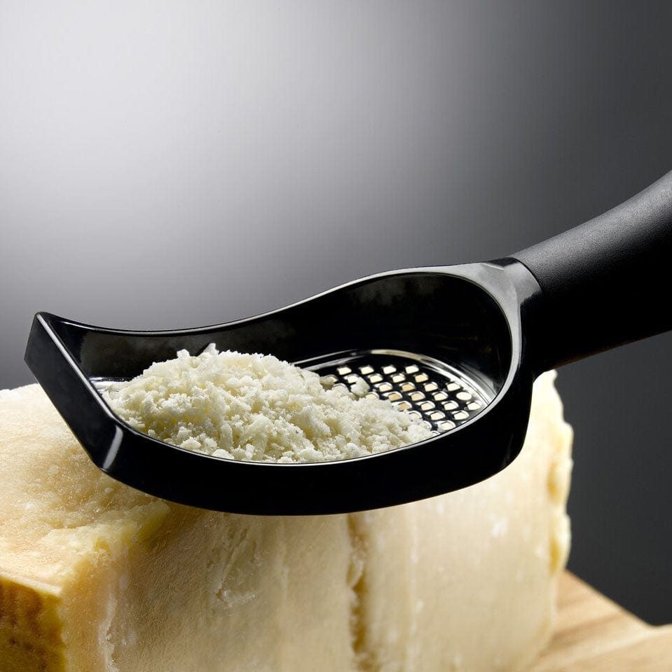 Stainless steel cheese grater, detail of the grating surface