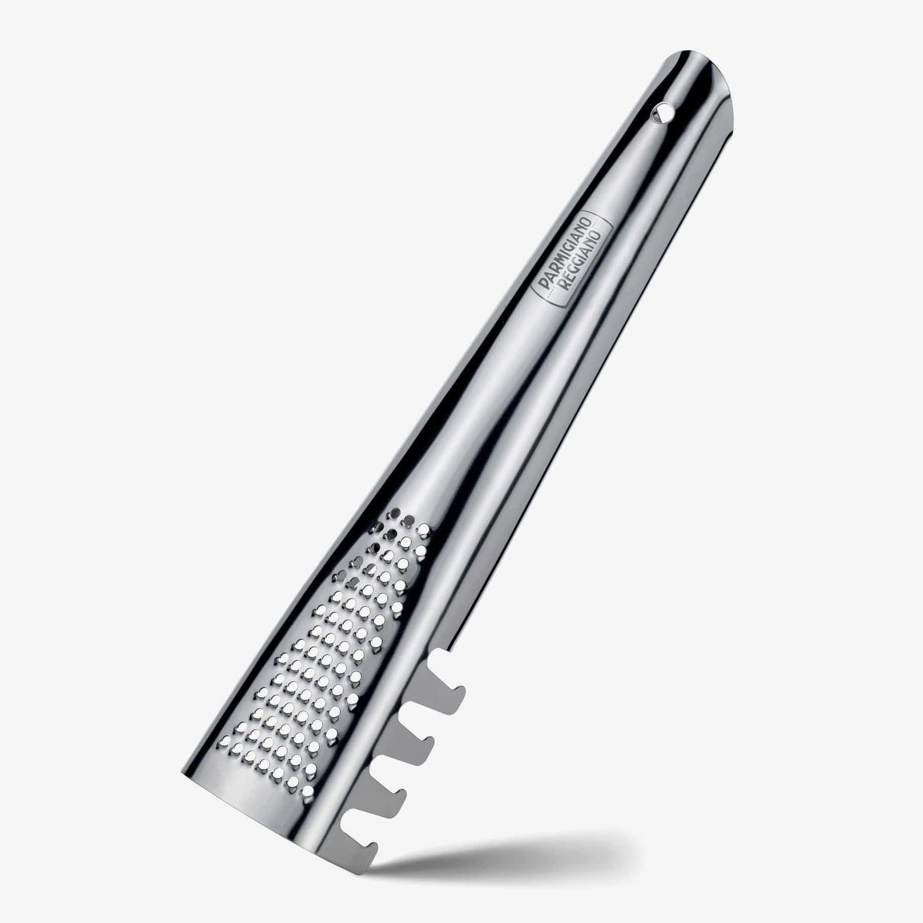 Stainless steel Parmigiano Reggiano spaghetti ladle with built-in grater