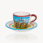 Rome Hand-Painted Espresso Cup and Saucer - Set of 2