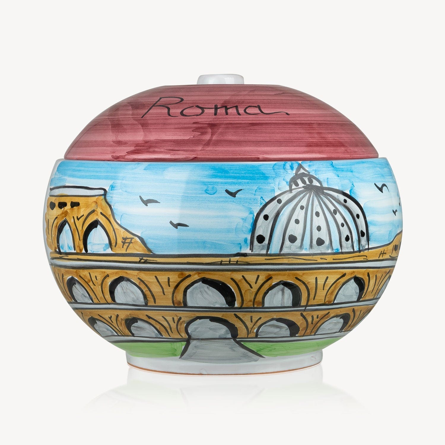 Biscottiera in Ceramica Fatta a Mano "Roma"