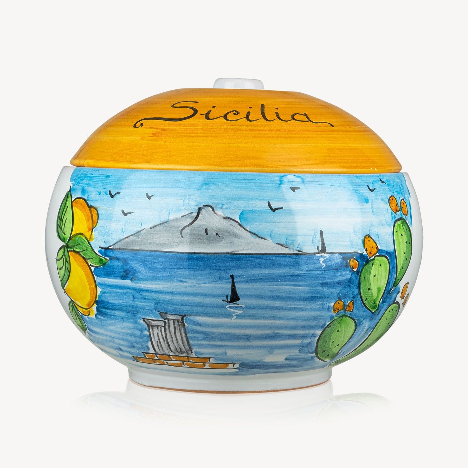 Biscottiera in Ceramica Fatta a Mano "Sicilia"