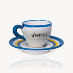 Handbemalte Espressotassen mit Untertasse „Venedig" - 2er-Set