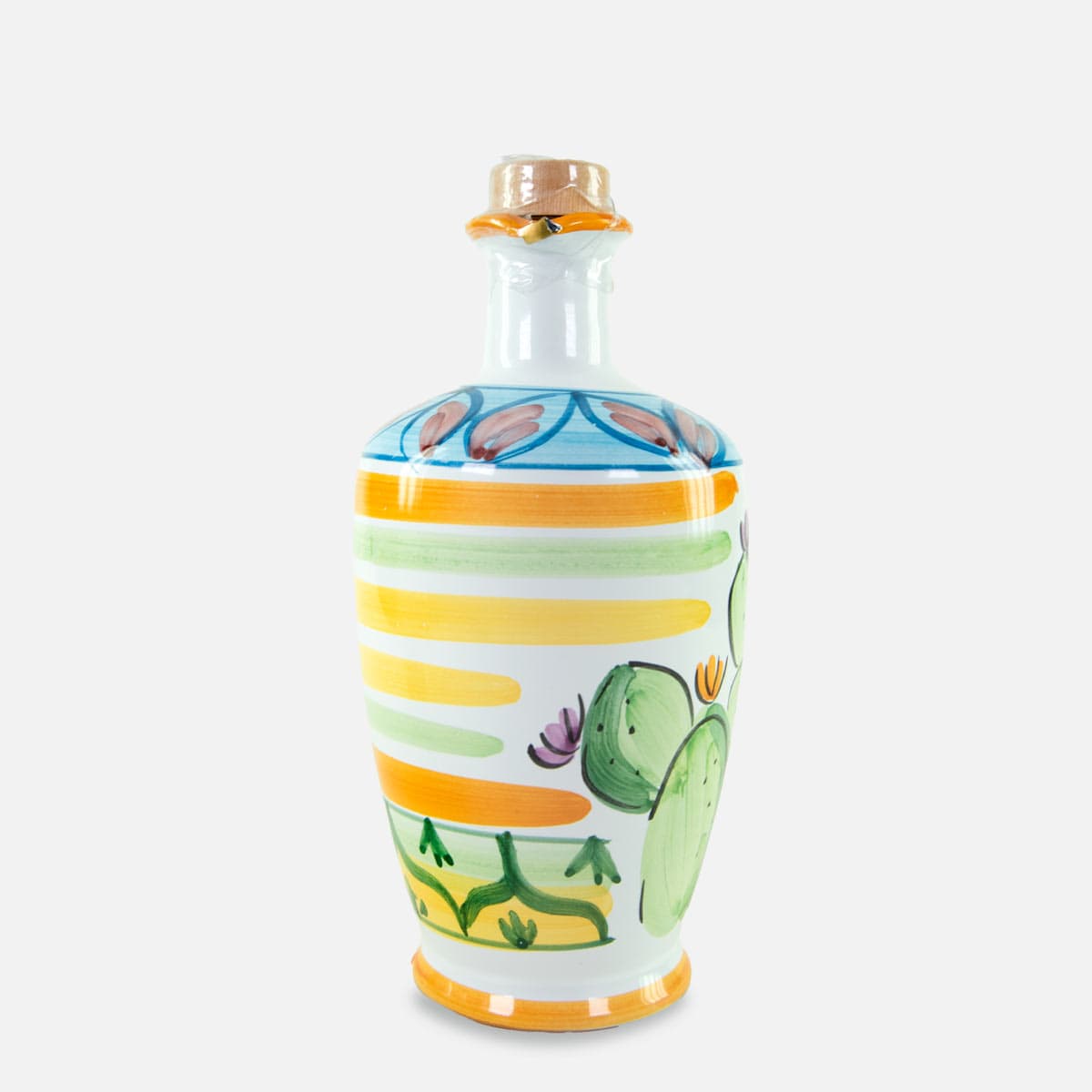 Monte Etna DOP - Sicilian Extra Virgin Olive Oil in Hand-Painted Ceramic Jar