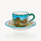 Handbemalte Espressotassen mit Untertasse „Florenz" - 2er-Set