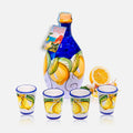 Memoritaly Limoncello en Jarre de Céramique Faite Main avec Quatre Verres