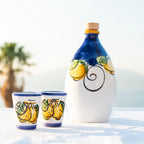 Lemon - Memoritaly Limoncello in Handmade Ceramic Jar with Two Glasses