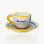 Handbemalte Espressotassen mit Untertasse „Romeo und Julia" - 2er-Set