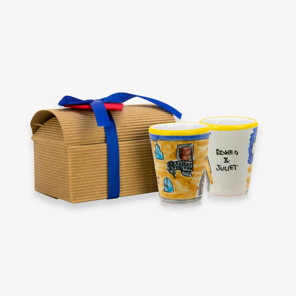 "Romeo & Juliet" Handmade Painted Shot Glasses - Set of 2