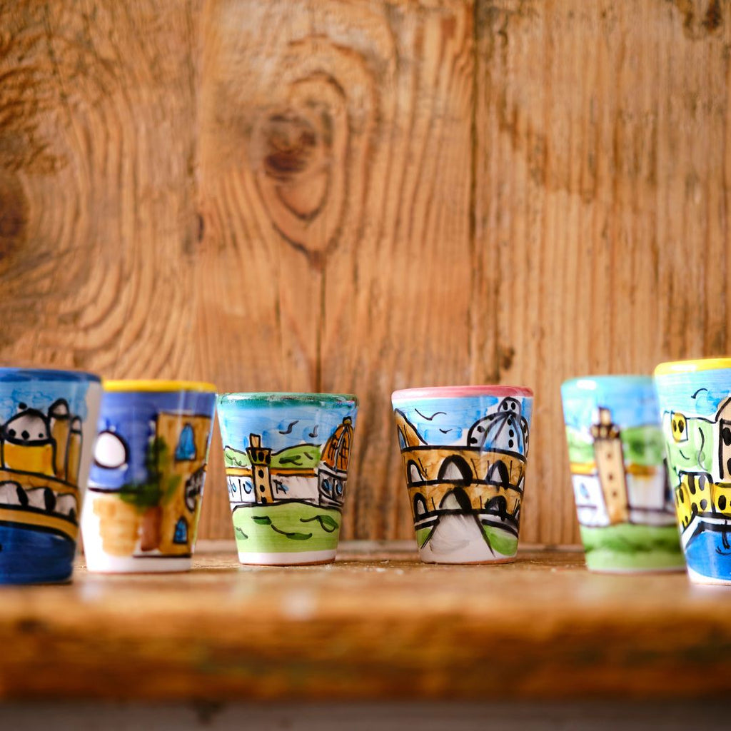"Florence" Handmade Painted Shot Glasses - Set of 2