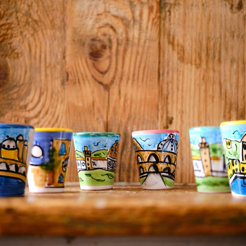 "Florence" Handmade Painted Shot Glasses - Set of 2